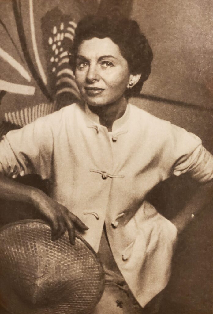 Closeup of a young Bonnie Cashin
