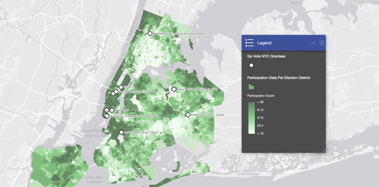 map of voter participation data