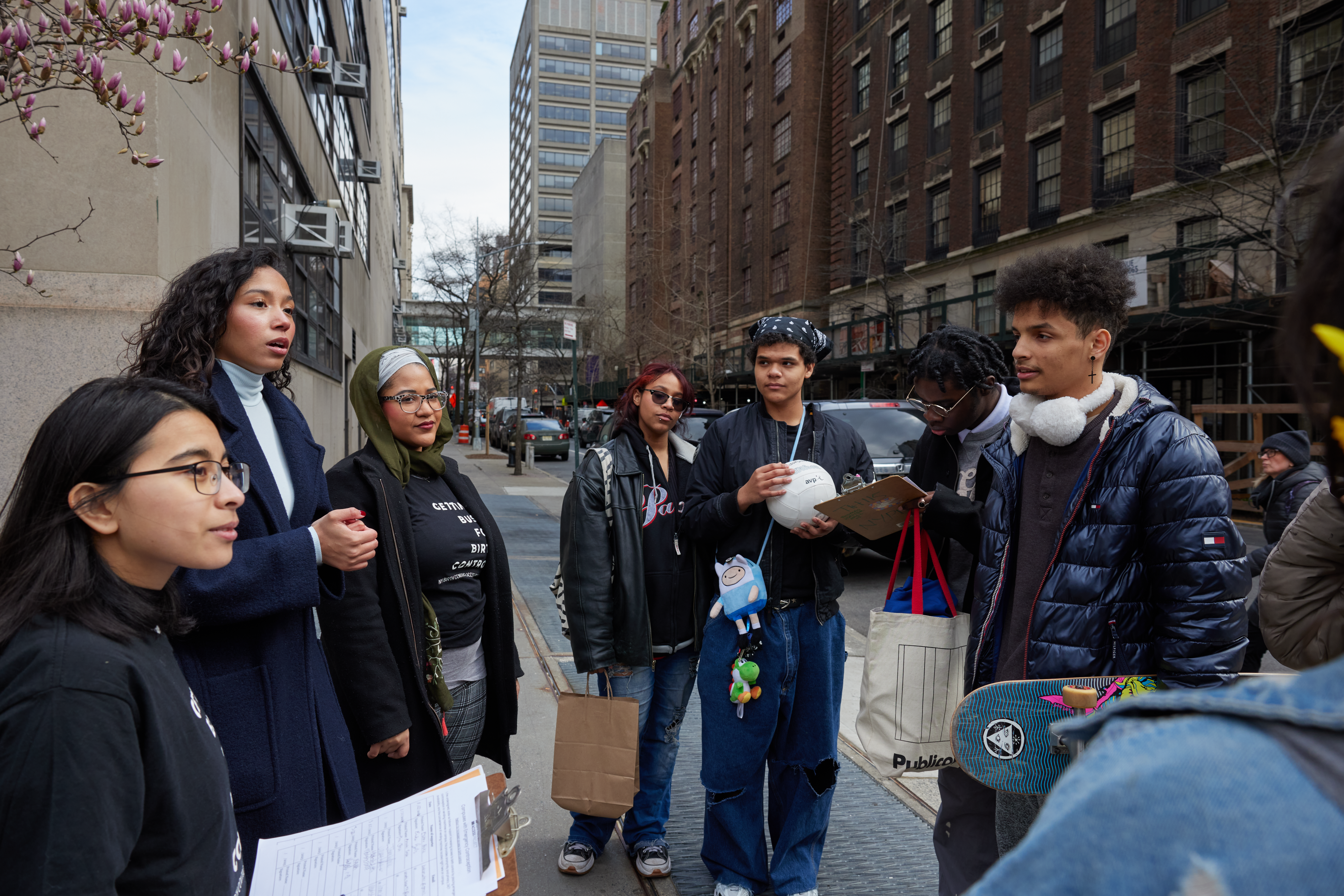 Group of young adults gathering and speaking