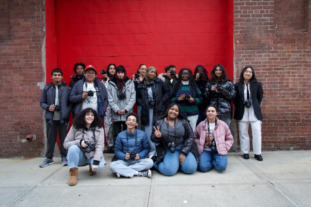 A group of teen photographers.