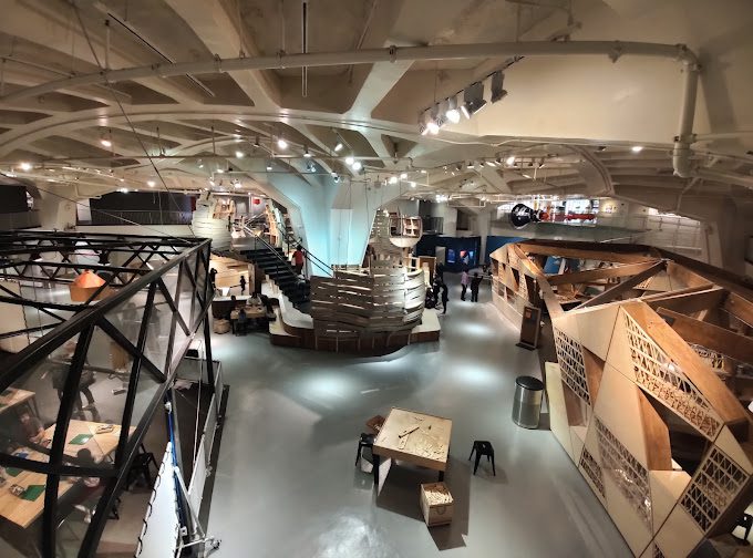 An interior shot of the New York Hall of Science